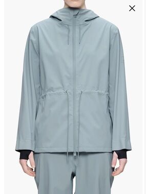 EUC RAINS suva hardshell string rain jacket in pool size S/M